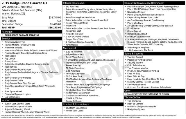 2019 Dodge Grand Caravan GT