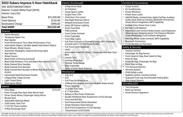 2022 Subaru Impreza Base